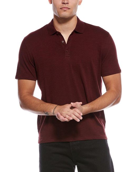 Vince Slub Polo Shirt in Red for Men Lyst UK
