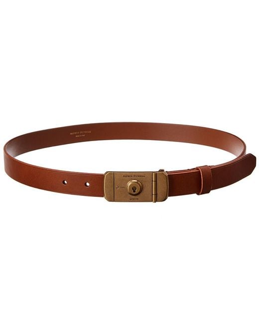 Dunhill Brown Pin Lock Duke Leather Belt for men