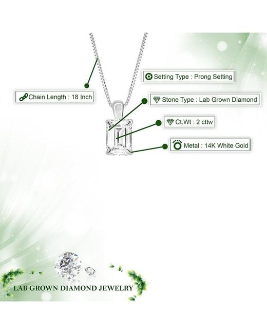 Amairah Metallic 14K 2.00 Ct. Tw. Lab-Grown Diamond Solitaire Pendant Necklace