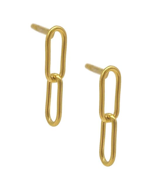 Adornia Metallic 14k Plated Paperclip Chain Drop Earrings
