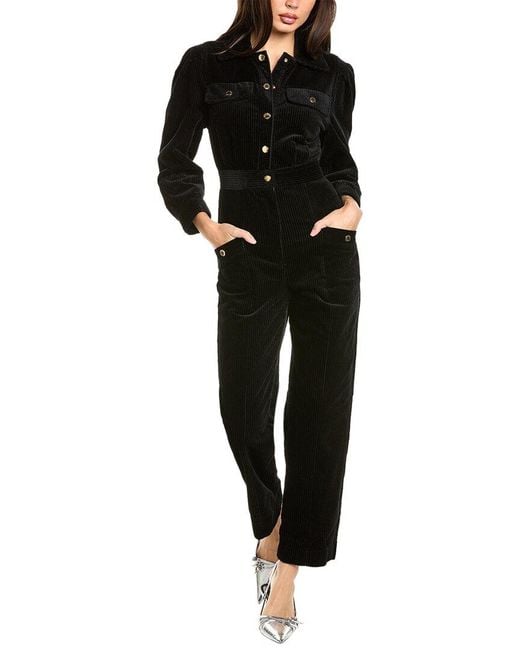 Sandro Black Corduroy Jumpsuit