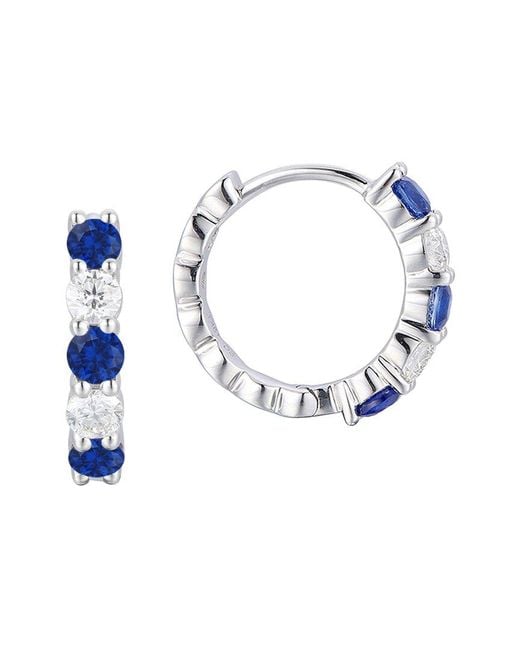 Gregg Ruth Blue 18K 0.86 Ct. Tw. Diamond & Sapphire Huggie Earring