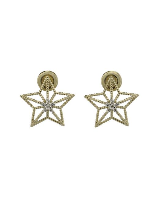 Ebru Jewelry Metallic 14K 0.12 Ct. Tw. Diamond Stud Earrings