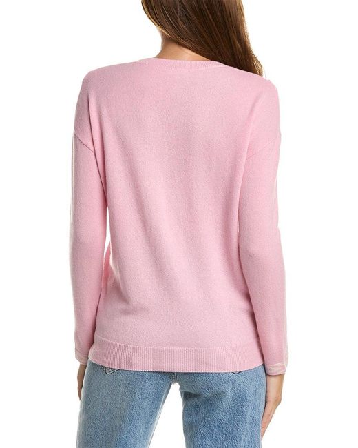 Kier + J Pink Kier+j Cable Turtleneck Cashmere Sweater