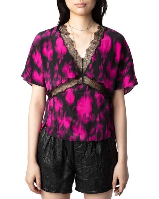 Zadig & Voltaire Purple Tzar Silk Xray Top