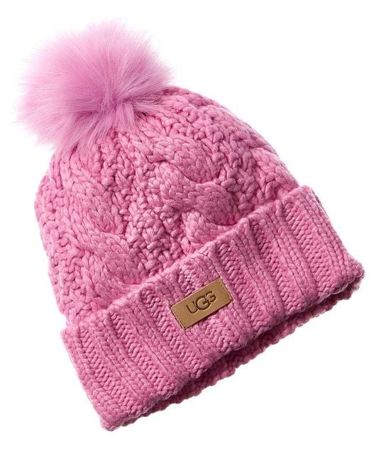 Ugg Pink Cable Wool-blend Hat
