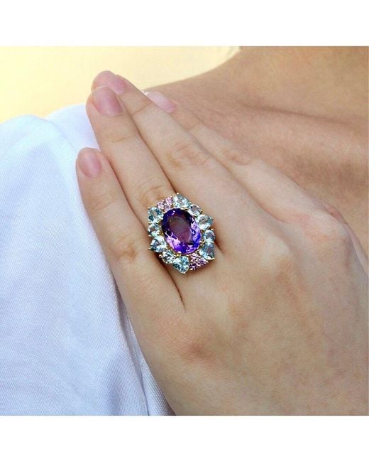 Nina Zhou Jewelry White 14K 11.20 Ct. Tw. Gemstone Cocktail Ring