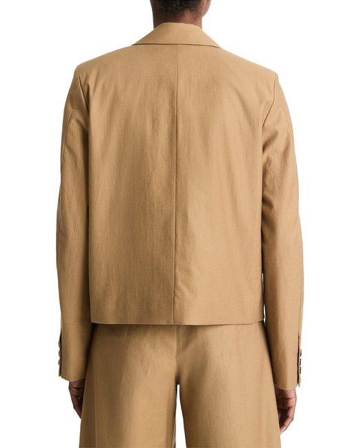 Vince Natural Cropped Twill Wool-Blend Blazer