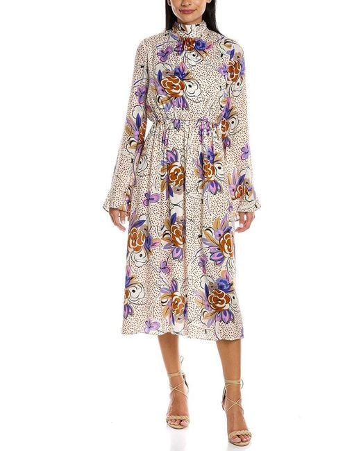 Les Rêveries White Ruffle Pussy Bow Dress