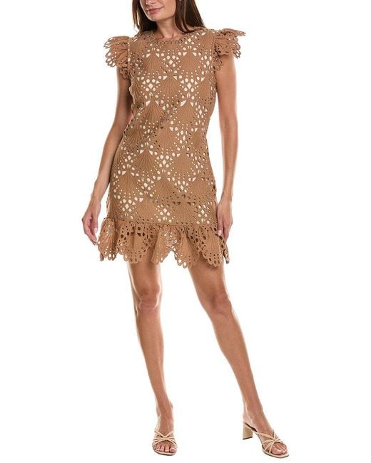 LAYERED WITH LOVE Natural Embellished Mini Dress