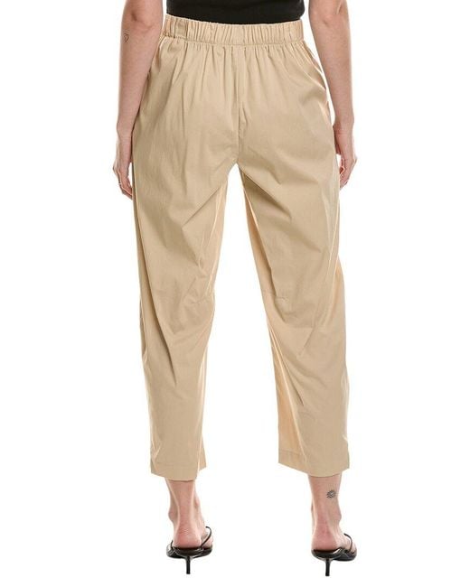 Anne Klein Natural Pull-On Barrel Leg Poplin Pant