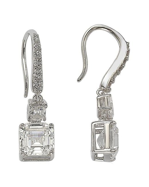 Suzy Levian CZ Jewelry White Suzy Levian Silver Cz Dangle Earrings