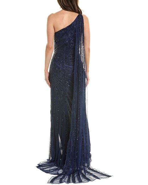 Issue New York Blue One-shoulder Gown