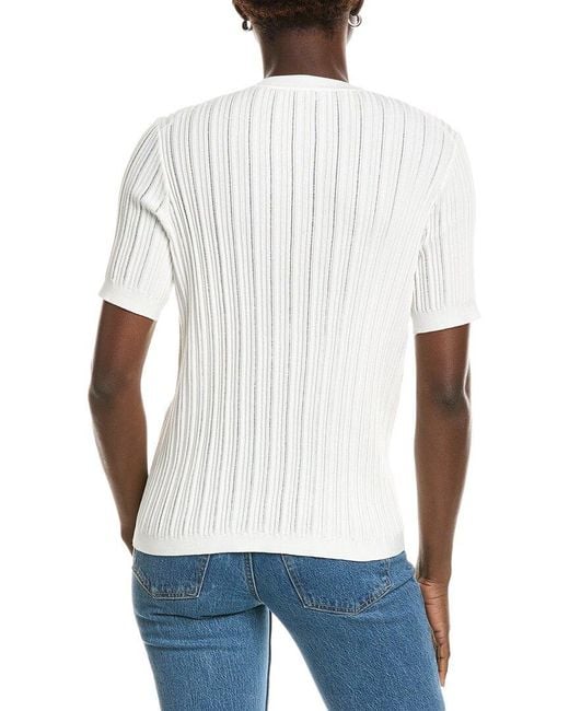 Jones New York White Pointelle Cardigan