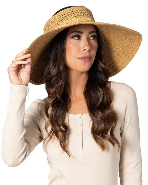 San Diego Hat Natural Everyday Full Coverage Wide Brim Roll-Up Visor