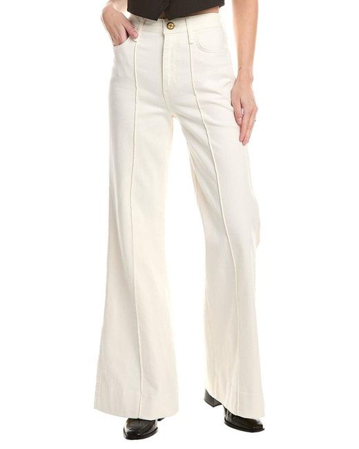 Rag & Bone White Skylar High-Rise Ecru Wide Leg Flare Jean