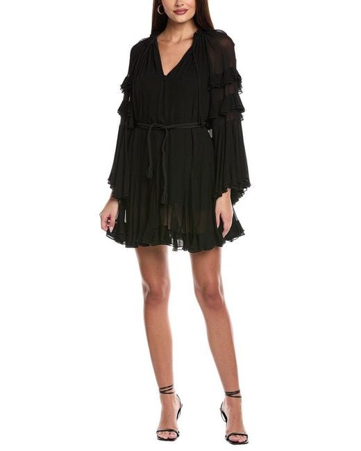 Alice + Olivia Adaline Mini Tunic Dress in Black | Lyst