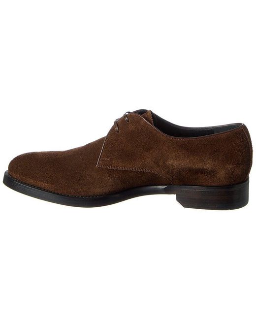 Ferragamo Brown Suede Derby for men