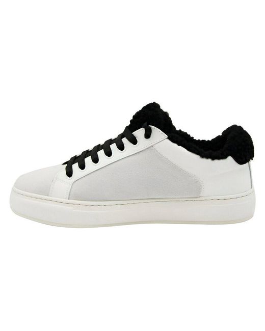 MCM Black Canvas & Shearling Sneaker