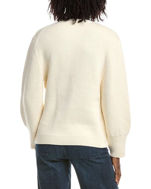 Alexis White Elize Cashmere-Blend Cardigan