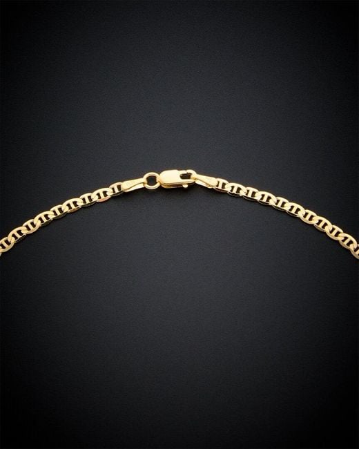 Italian Gold Black 14k Mariner Link Necklace