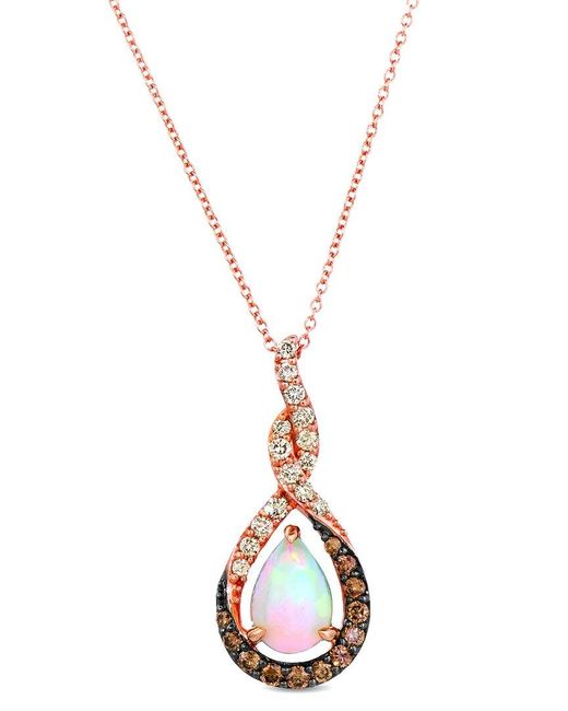 Le Vian Metallic 14k Strawberry Gold® 1.65 Ct. Tw. Diamond & Opal Pendant Necklace