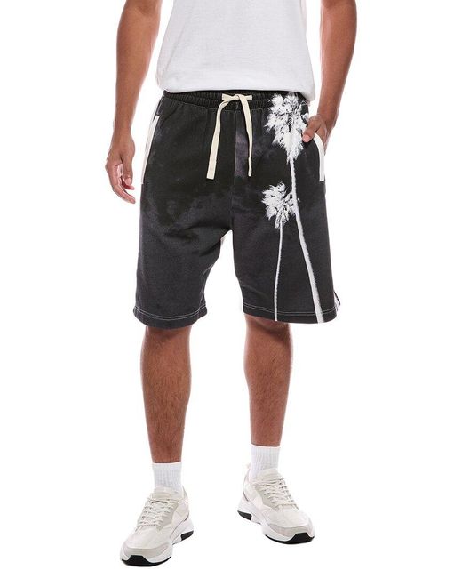 Palm Angels Black Dec Palm Culture Sweatshort for men
