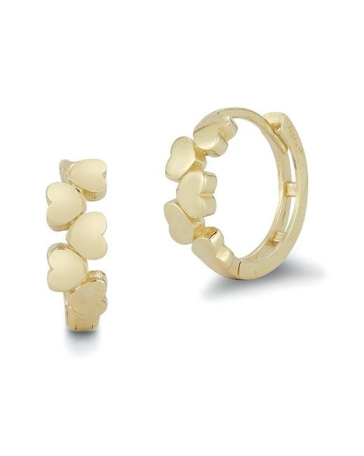 Ember Fine Jewelry Metallic 14k Heart Huggie Earrings
