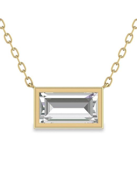Lab Grown Diamonds Metallic 14k 0.25 Ct. Tw. Lab Grown Diamond Necklace