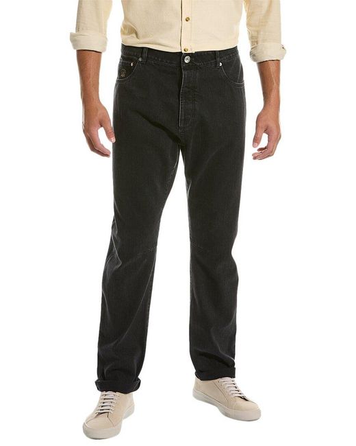 Brunello Cucinelli Black Leisure Fit Jean for men