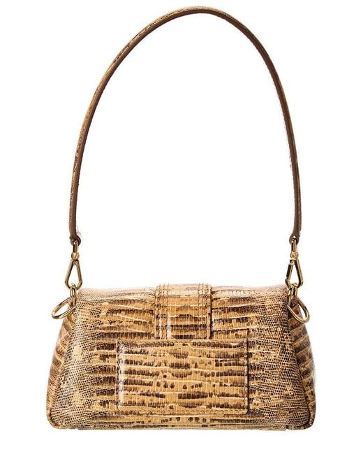 Jacquemus Brown Petit Bambimou Croc-Embossed Leather Shoulder Bag