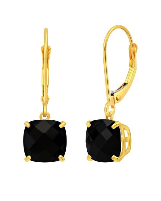 MaxColor Metallic 10k 2.80 Ct. Tw. Onyx Earrings