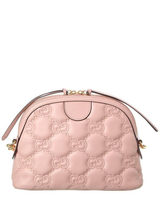Gucci Pink GG Matelasse Small Leather Shoulder Bag