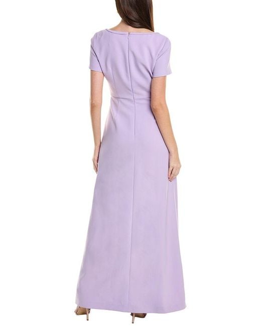 Carolina Herrera Purple Square Neck Gown