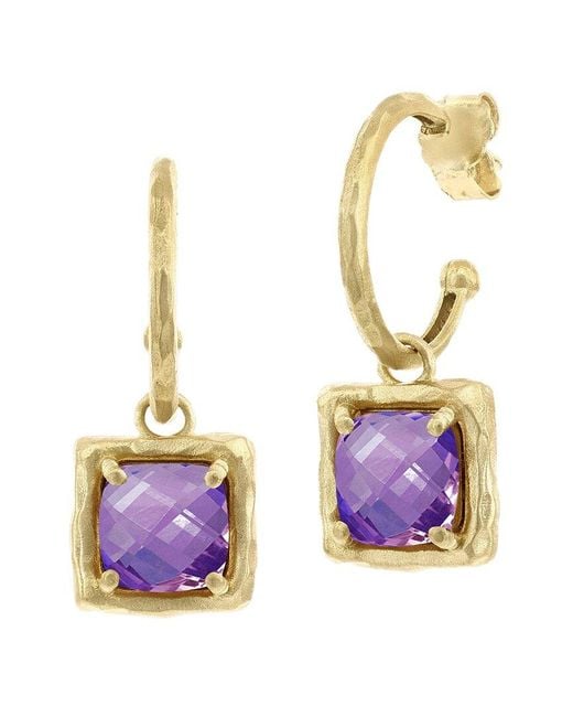 Reiss Multicolor 14K 7.00 Ct. Tw. Diamond & Amethyst Charm Earrings