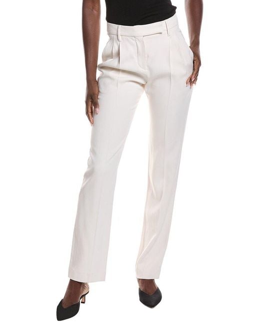 Brunello Cucinelli White Pleated Pant
