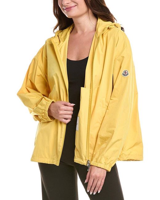 Moncler Yellow Logo Patch Rain Jacket