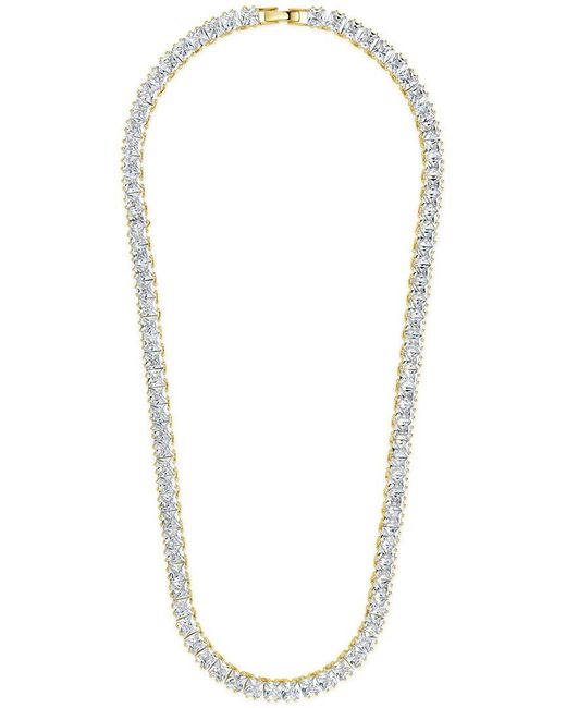 Sterling Forever Multicolor 14k Plated Cz Madelyn Tennis Necklace