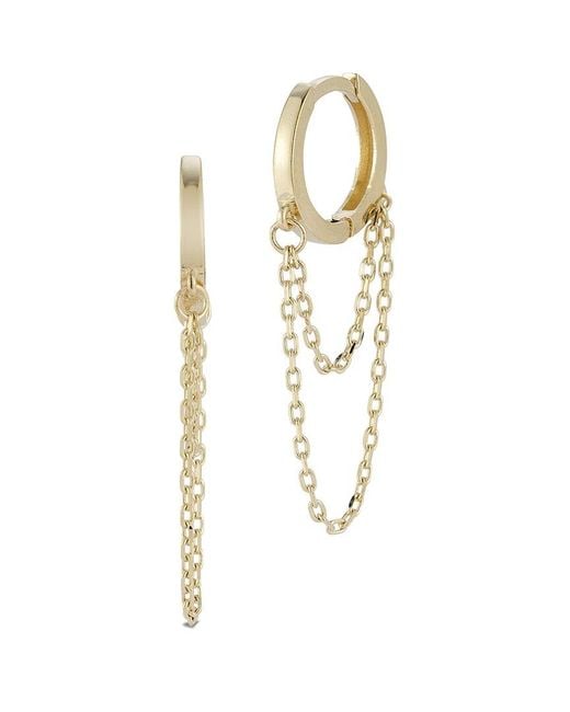 Ember Fine Jewelry White 14k Double Chain Huggie Earrings
