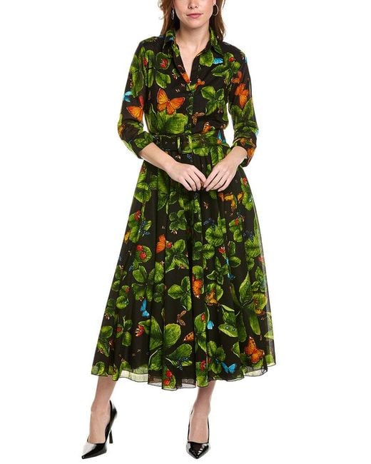 Samantha Sung Green Aster Midi Dress