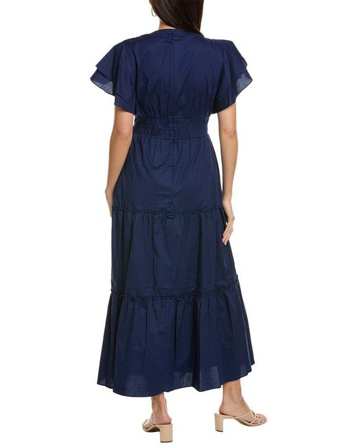 Julia Jordan Blue Smocked Maxi Dress