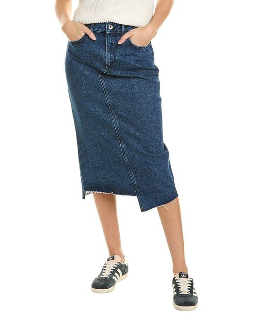 Rag & Bone Blue Sukato Midi Skirt