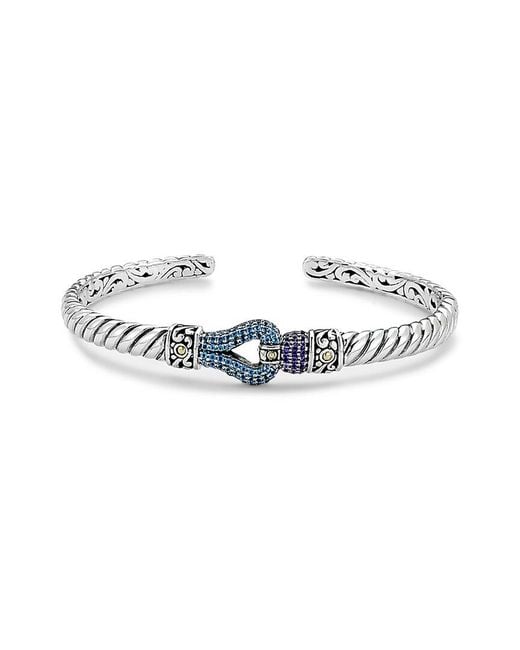 Samuel B. White 18K & Gemstone Bangle Bracelet