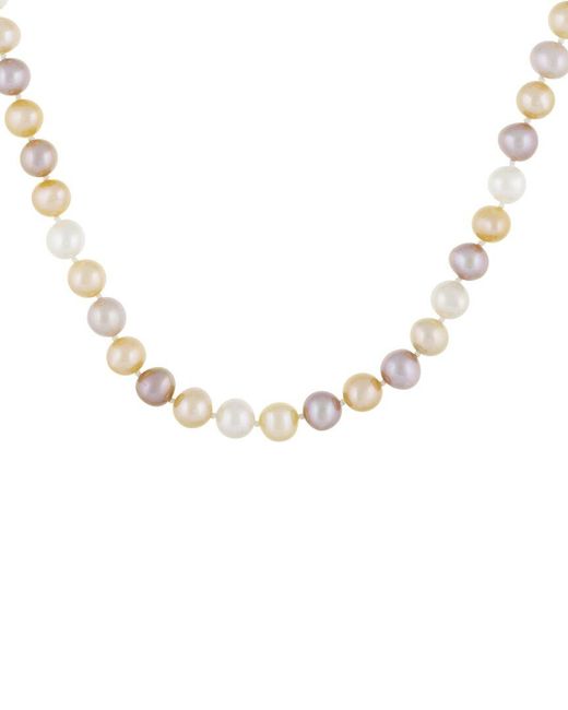 Splendid Metallic Silver 8-8.5mm Pearl Necklace