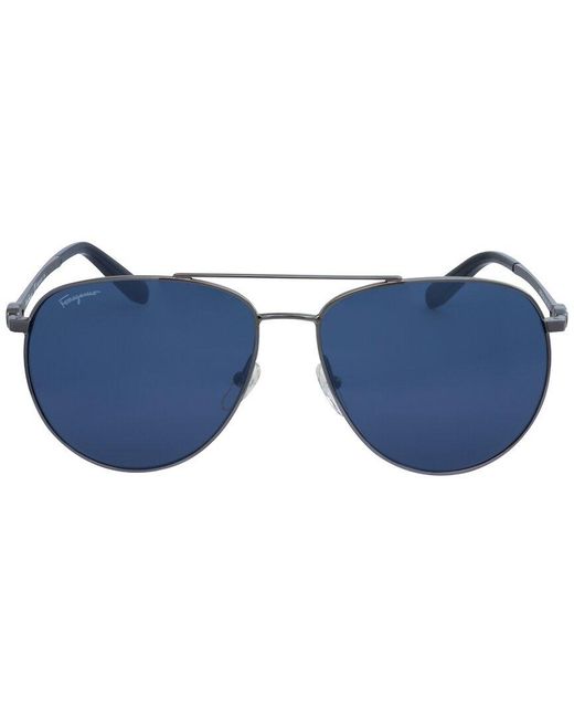 Ferragamo Blue Sf157S 60Mm Sunglasses for men