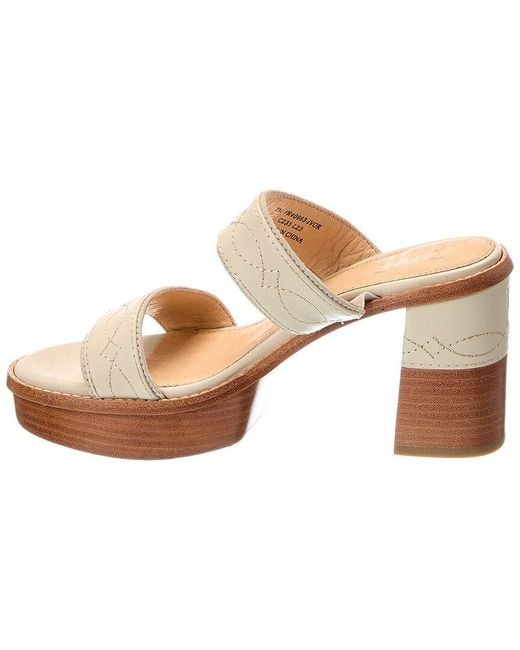 Frye Natural Pipa Woodstock 2 Suede & Leather Sandal