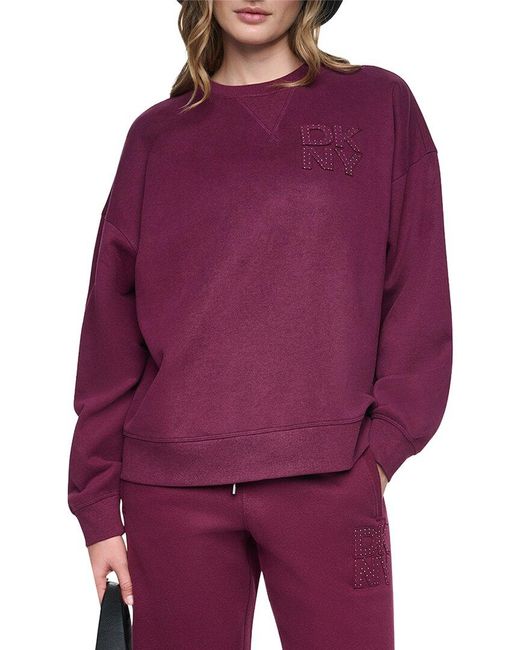 DKNY Purple Pullover Sweatshirt