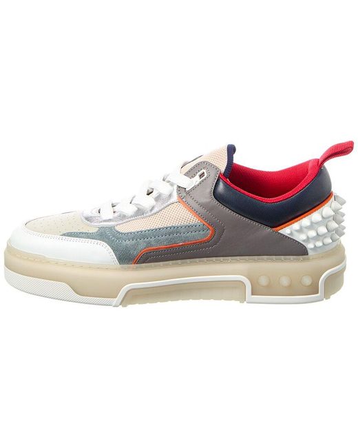 Christian Louboutin Natural Astroloubi Leather & Mesh Sneaker for men