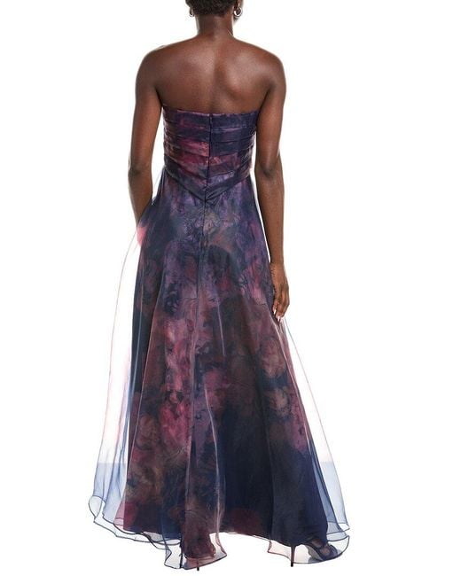 Rene Ruiz Blue Strapless Gown
