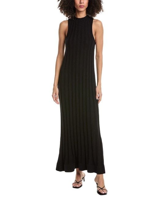 3.1 Phillip Lim Black Traveling Rib Mock Neck Sleeveless Dress